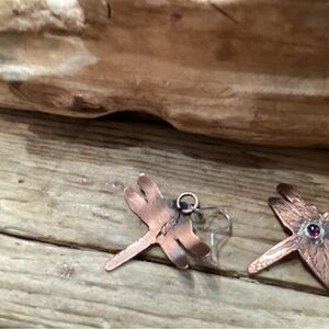 Handcrafted Copper and Sterling Silver Dragonfly Earrings